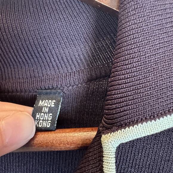 BCBG MaxAzria Women’s L Slinky Knit Cardigan Sweater Brown Lime Luxe Neutral NWT - Picture 6 of 13